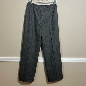 Evan-Picone‎ Wool Pants Women's Size 12 Gray Pleated Lined Straight Leg Trousers